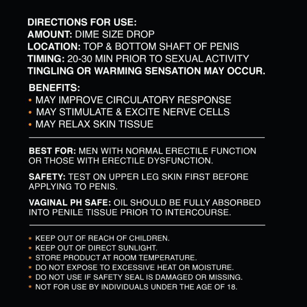 Directions for use of Stimulating Oil