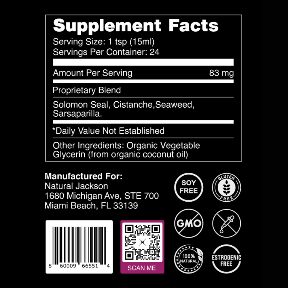 Supplement facts in organic flavored lube